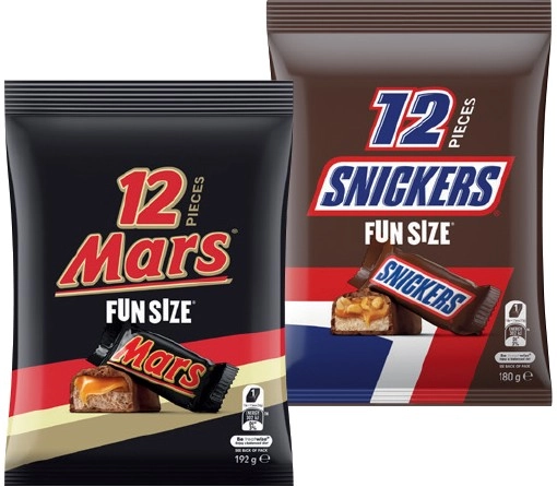 Mars, M&M's or Skittles Fun Size Pack 132‑192g Selected Varieties