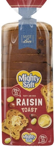 Mighty Soft Raisin Toast 600g