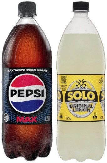 Pepsi or Solo 1.25 Litre Selected Varieties