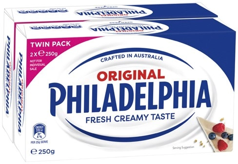 Philadelphia Original Cream Cheese Block 2x250g