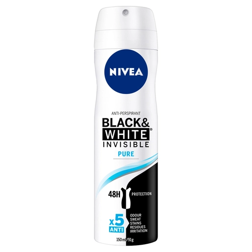 NIVEA Black & White Invisible Pure Anti-Perspirant 150mL