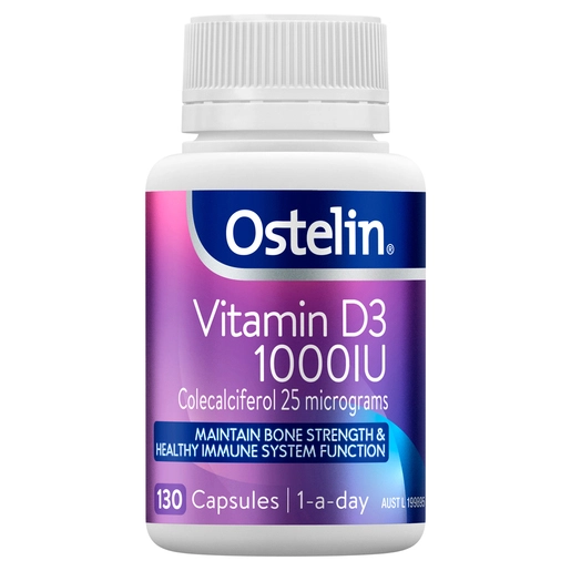 Ostelin Vitamin D 1000IU D3 for Bone Health + Immune Support 130 Capsules