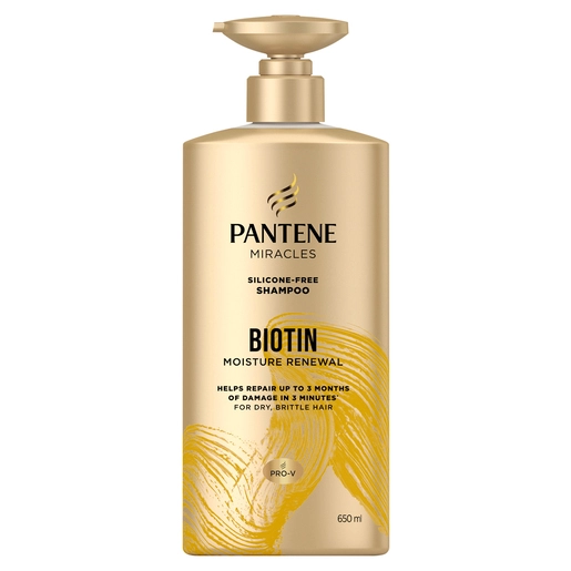 Pantene Miracles Biotin Moisture Renewal Silicone-Free Shampoo 650mL