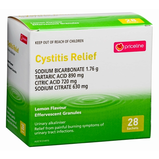 Priceline Cystitis Relief Lemon Flavour 28 Sachets