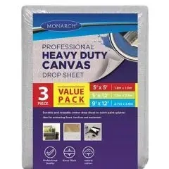 Monarch 3Pk Heavy Duty Canvas Drop Sheets