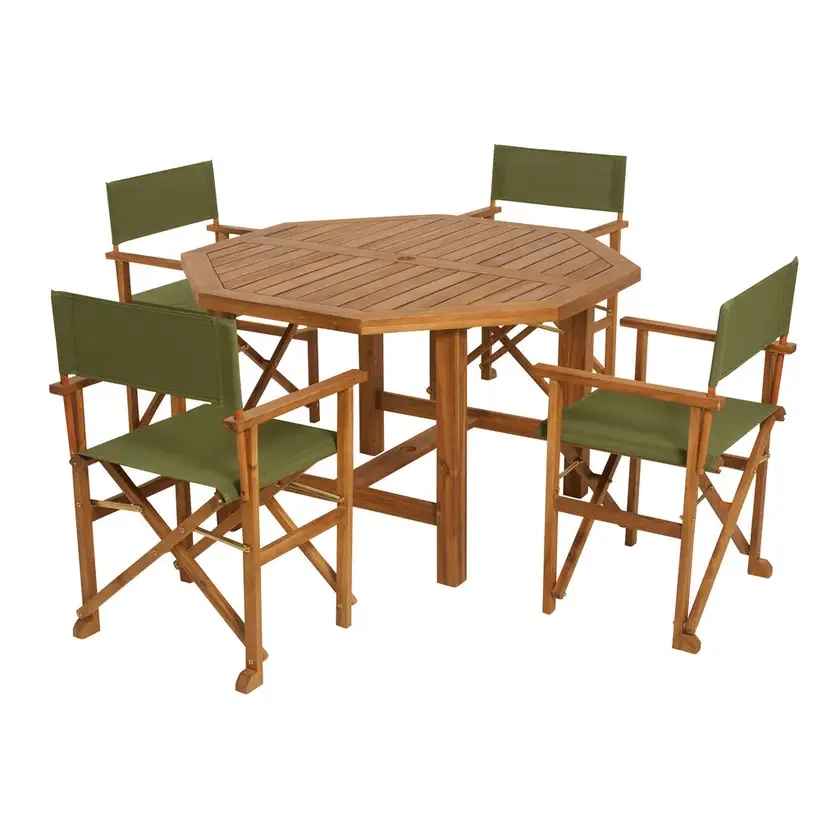 Tuscan 4 Seater Octagonal Timber Dining Setting