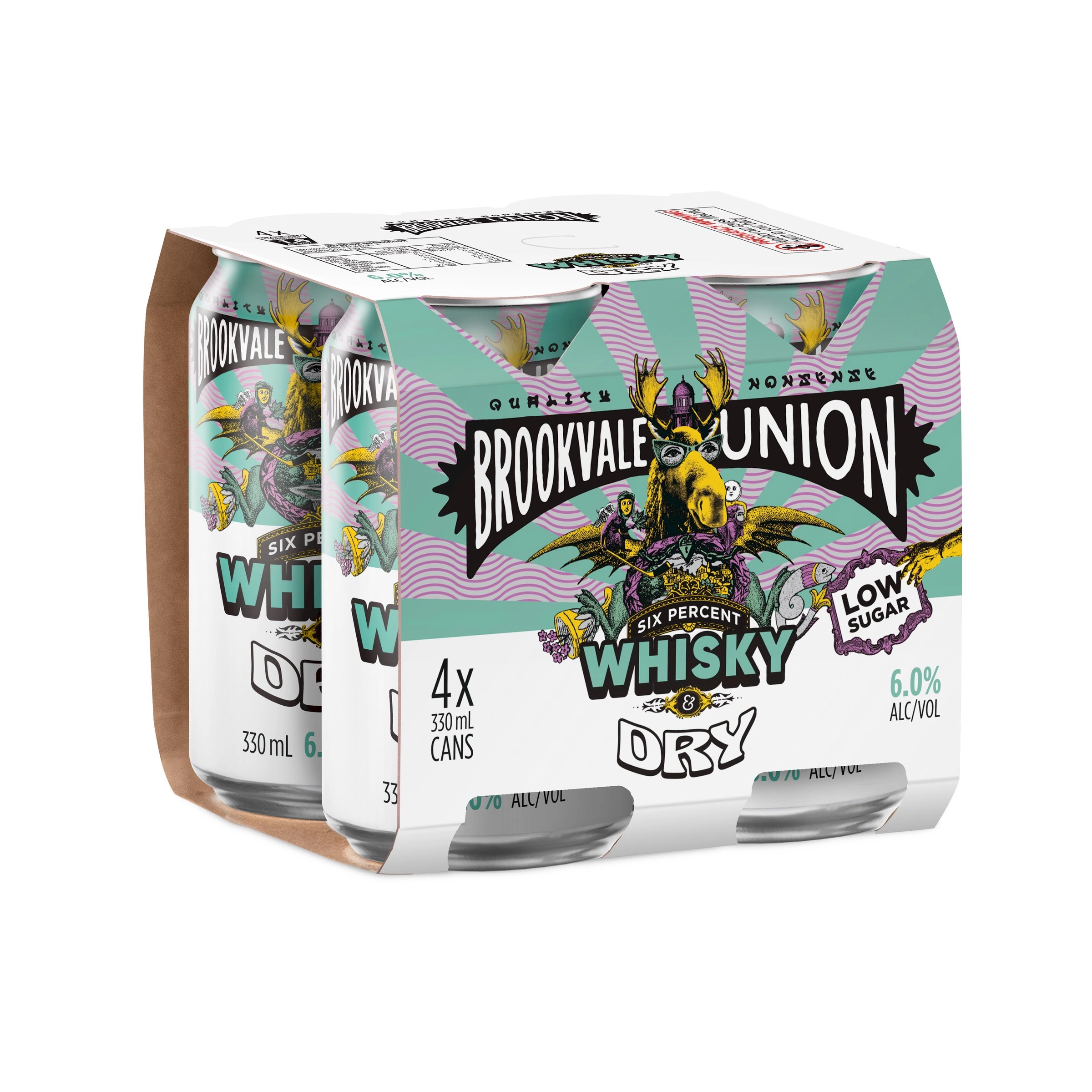 Brookvale Union Whisky and Dry Cans 4x330ml