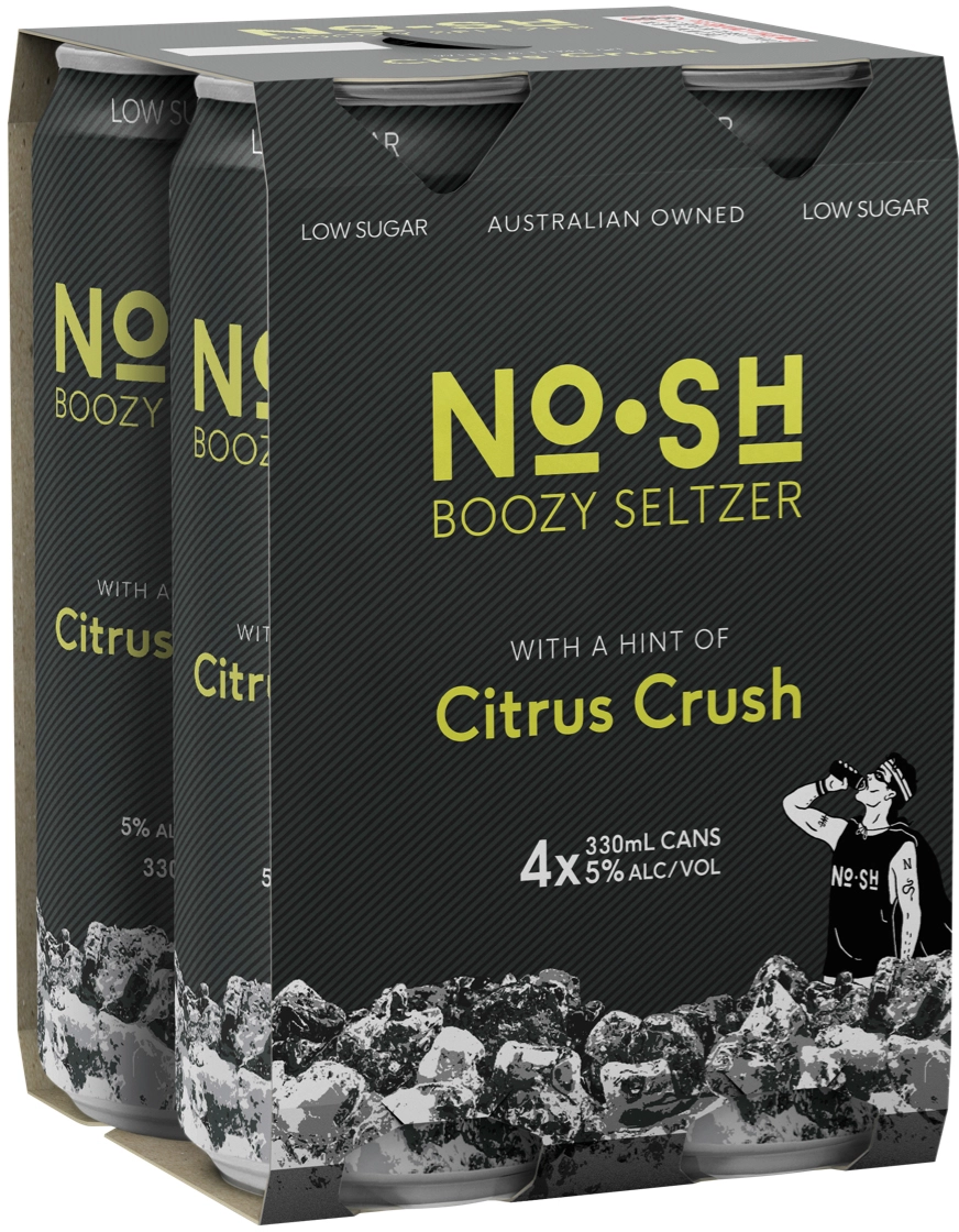 Nosh Boozy Seltzer Citrus Crush Cans 4x330ml