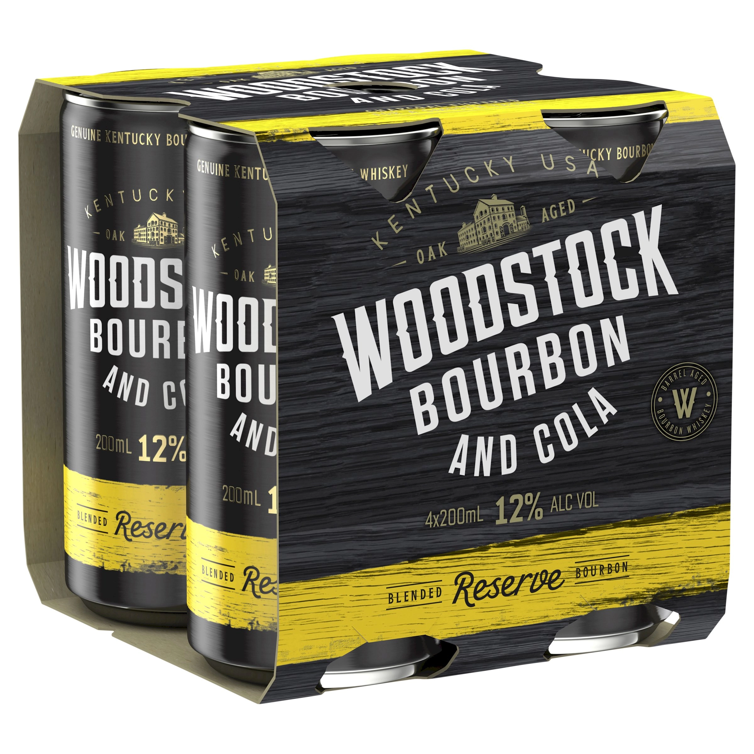 Woodstock Bourbon & Cola 12% Cans 4x200ml