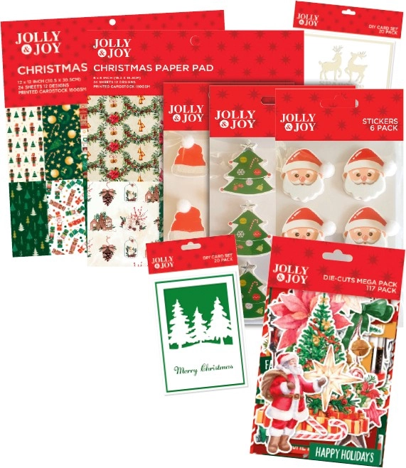 Christmas Paper Pads, Packs, Stickers & Paper Embellishments