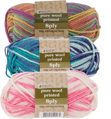 40% off 4 Seasons Pure Wool Print 8ply 50g