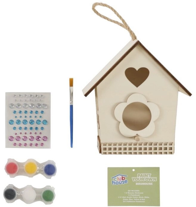 50% off NEW Club House Paint Your Own Birdhouse Multicoloured