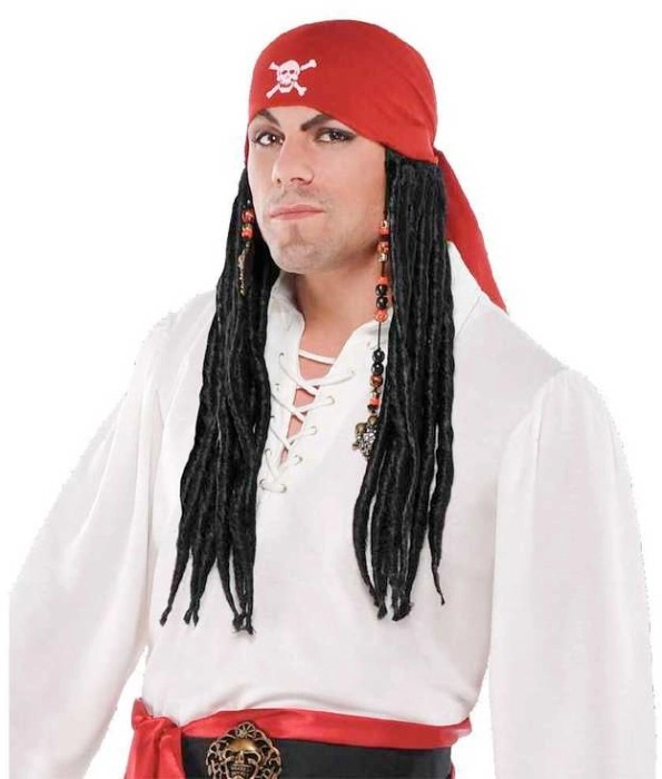 Amscan Pirate Bandana With Dreads Wig Black