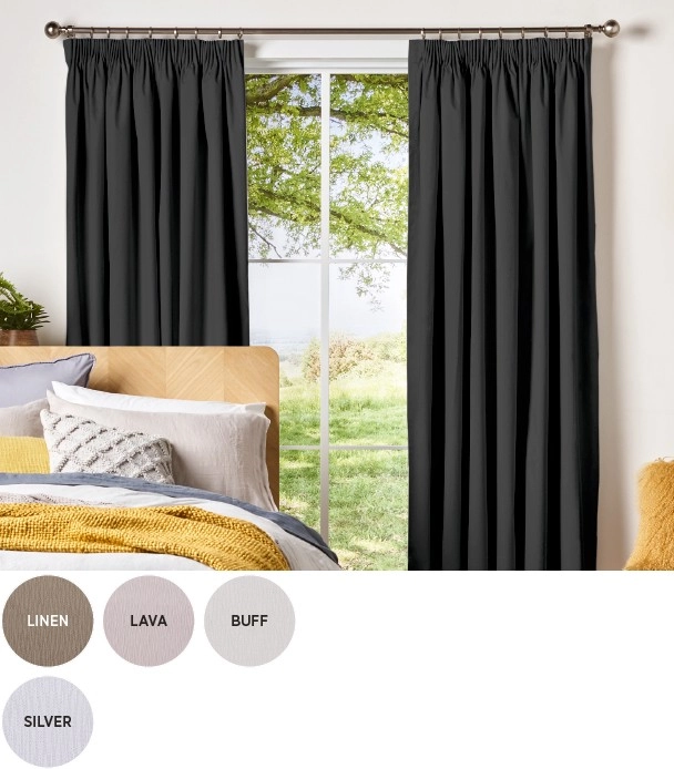 Caine Blockout Pencil Pleat Curtains