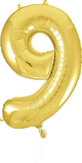 Decrotex Number 9 Foil Balloon Gold 86cm