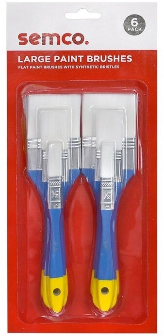 Semco Large Paint Brushes 6 Pack White