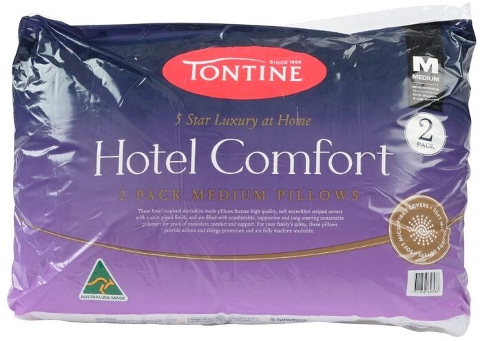 Tontine Hotel Comfort Standard Pillow 2 Pack