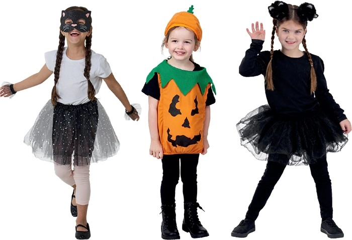 Spooky Hollow Cats, Bats & Pumpkins Kids Costumes