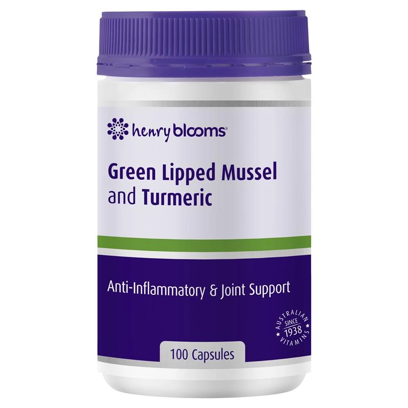 Henry Blooms Green Lipped Mussel and Turmeric 100 Capsules