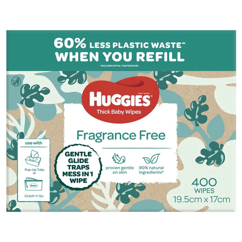 Huggies Fragrance Free Wipes 400 Pack