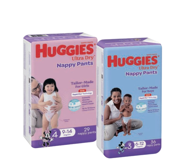 Huggies Ultra Dry Nappy Pants 24 to 36 Pack