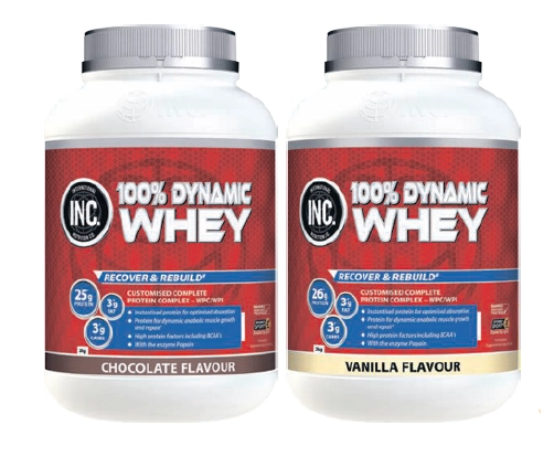 INC 100% Dynamic Whey Chocolate or Vanilla 2kg