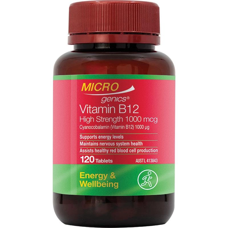 Microgenics Vitamin B12 High Strength 1000mcg 120 Tablets