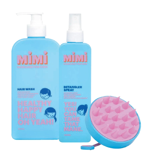 Mimi Kids Hair Wash 400ml, Detangler Spray 200ml or Hair Scalp Brush