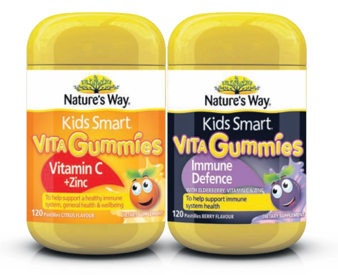 Nature’s Way Kids Smart Vita Gummies Vitamin C + Zinc or Immune Defence 120 Pastilles