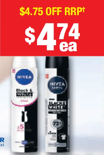 Nivea Deodorant Aerosol Black & White for Women or Men 250ml