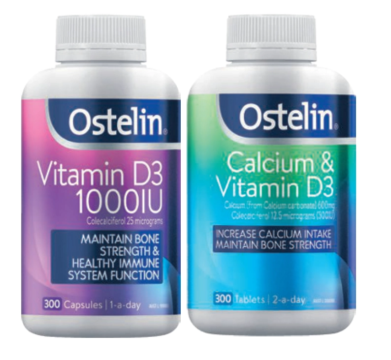 Ostelin Vitamin D3 1000IU 300 Capsules or Calcium & Vitamin D3 300 Tablets