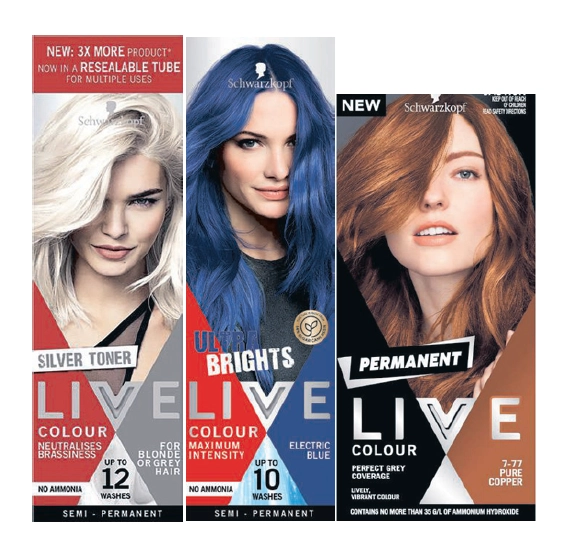 Schwarzkopf Live Hair Colour Range