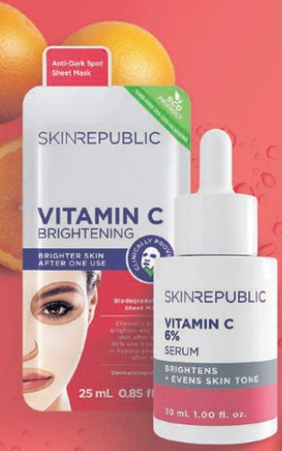 Skin Republic Vitamin C Brightening Mask 25ml or Serum 30ml