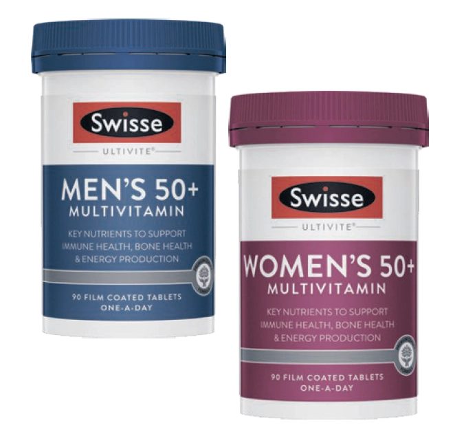 Swisse Ultivite Men’s or Women’s 50+ Multivitamin 90 Tablets