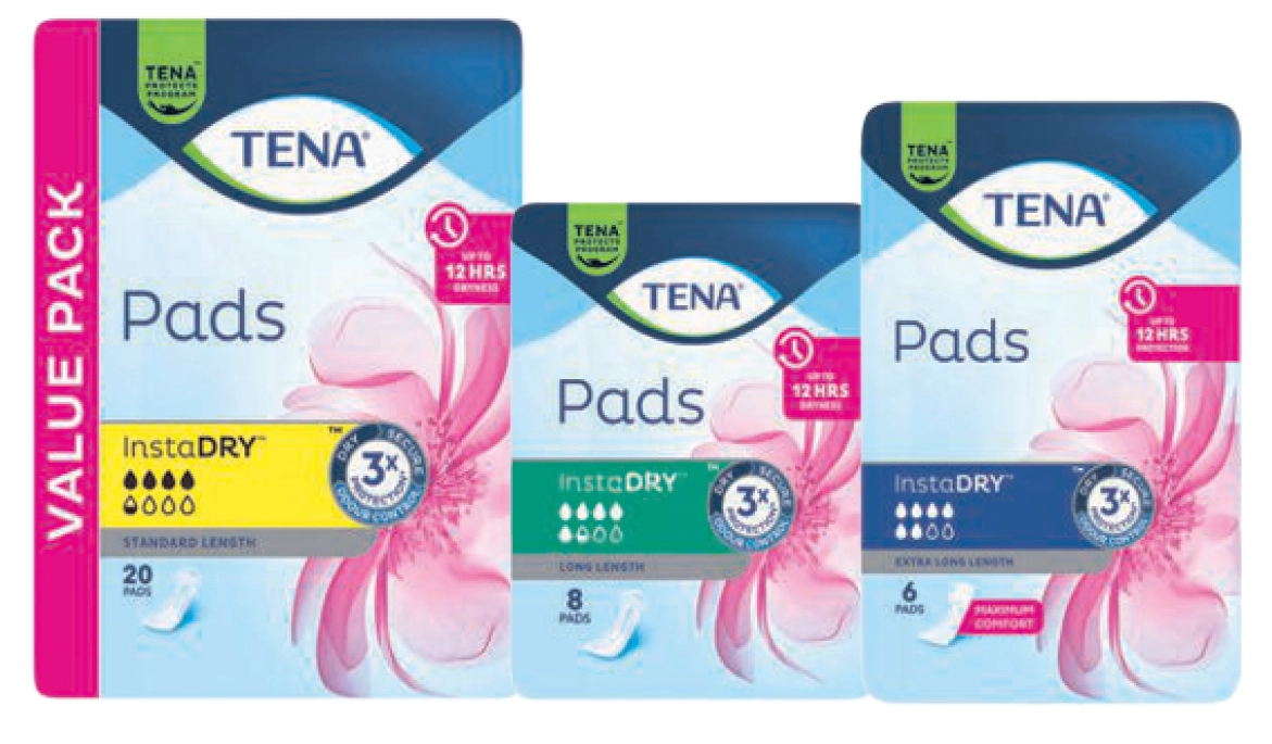 Tena InstaDry Pads 6 to 20 Pack