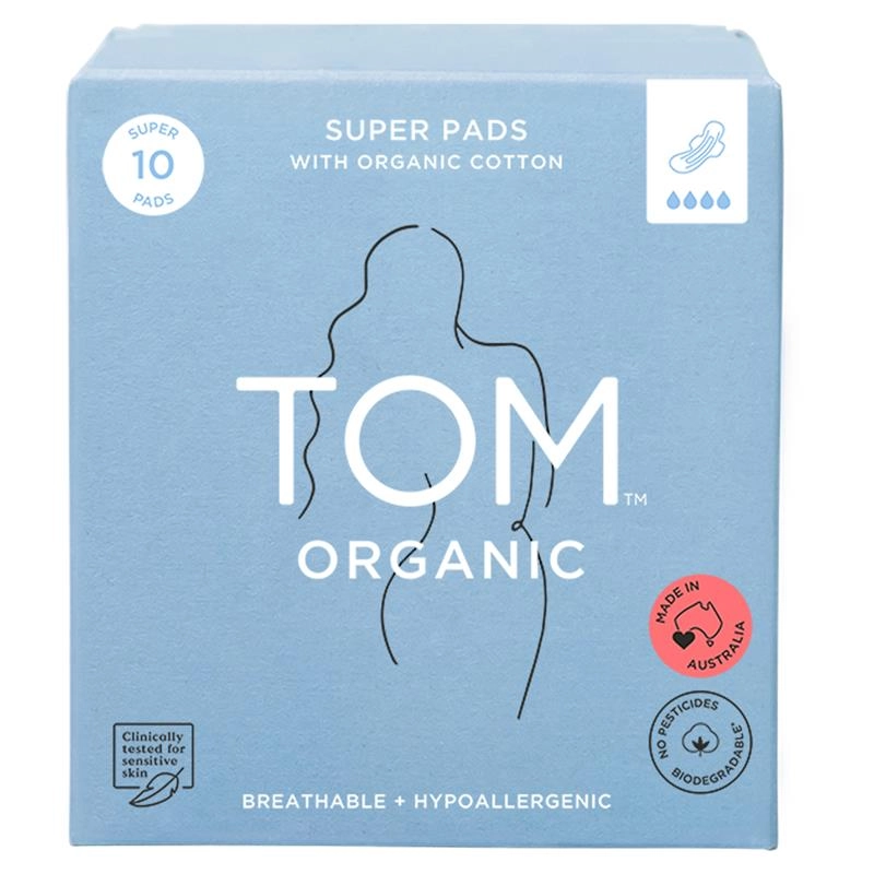 Tom Organic Ultra Thin Pads Super 10 Pack