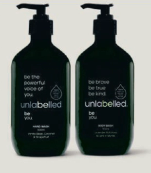 Unlabelled Vanilla Bean Coconut & Grapefruit Hand Wash or Lavender Patchouli & Lemon Mrytle Body Wash 500ml