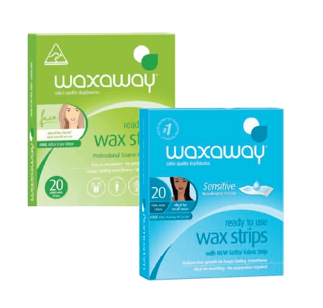 Waxaway Ready to Use Wax Face or Sensitive Face 20 Strips