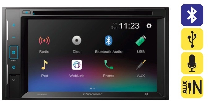 Pioneer 6.2” Touchscreen CD / Digital Media Player with Bluetooth