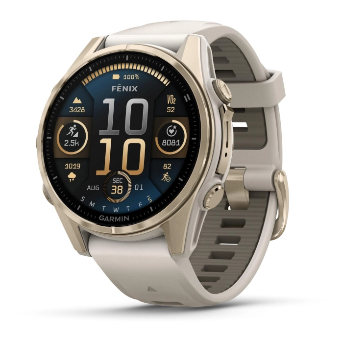 Garmin fenix® 8 43mm AMOLED Saphire Edition Soft Gold with Fog Grey Band