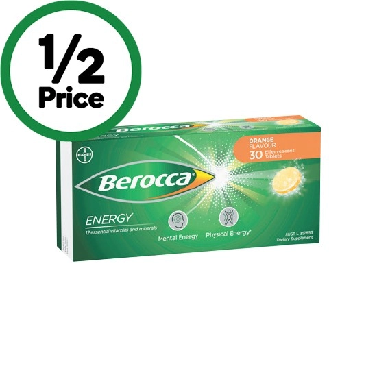 Berocca Energy Effervescent Tablets Pk 30~