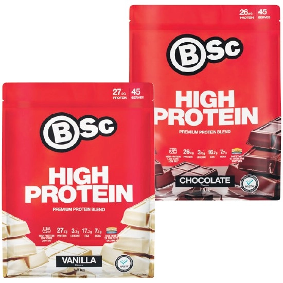 BSc High Protein Powder Chocolate or Vanilla 1.8 kg~