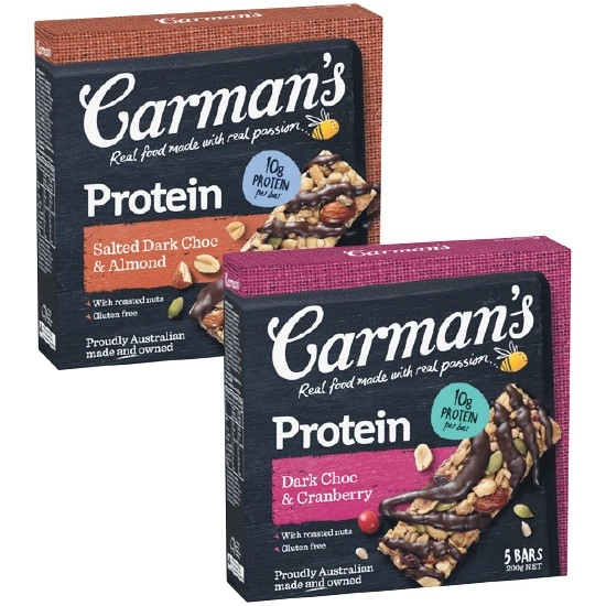 Carman's Protein Bars 150-200g Pk 5