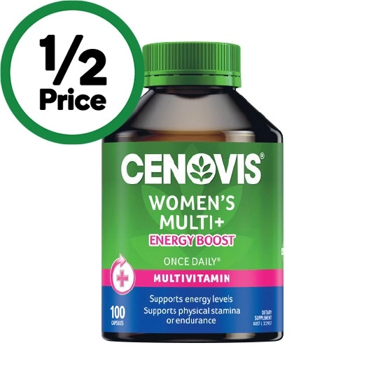 Cenovis Women's Multi+ Energy Boost Capsules Pk 100~