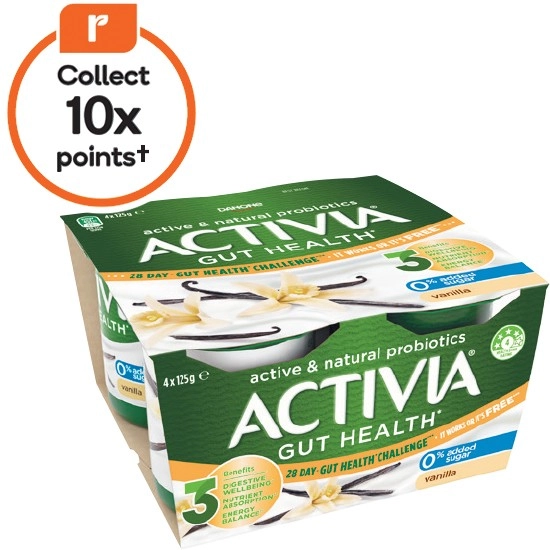 Danone Activia Probiotic Yoghurt No Added Sugar Pk 4 x 125g