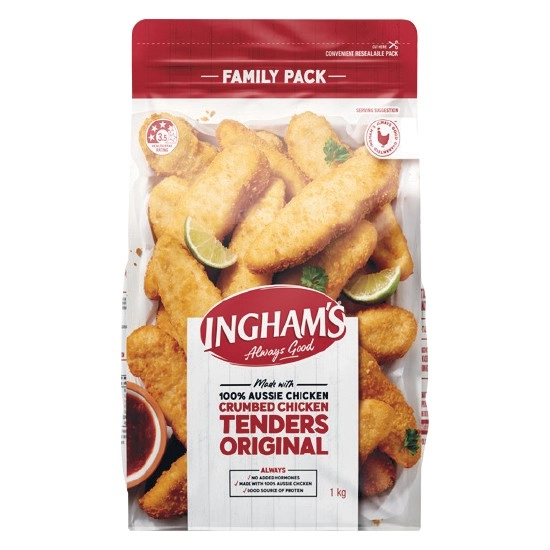 Ingham's Chicken Original Tenders, Tempura Nuggets or Wing Dings 1 kg