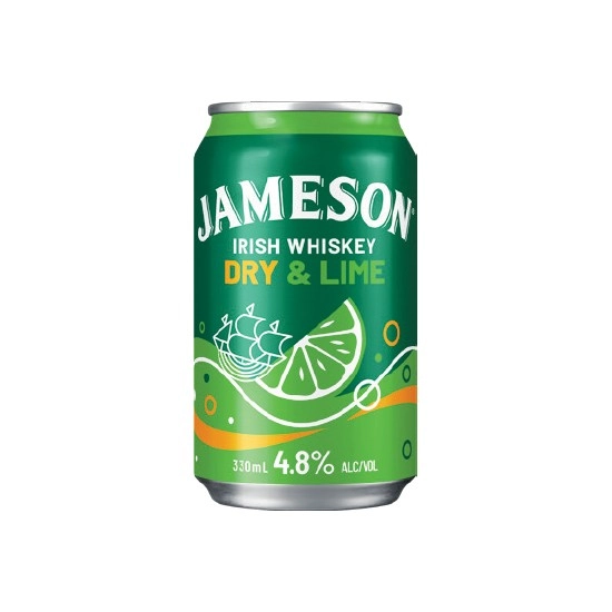 Jameson Smooth Dry & Lime 4.8% Cans 4x330ml