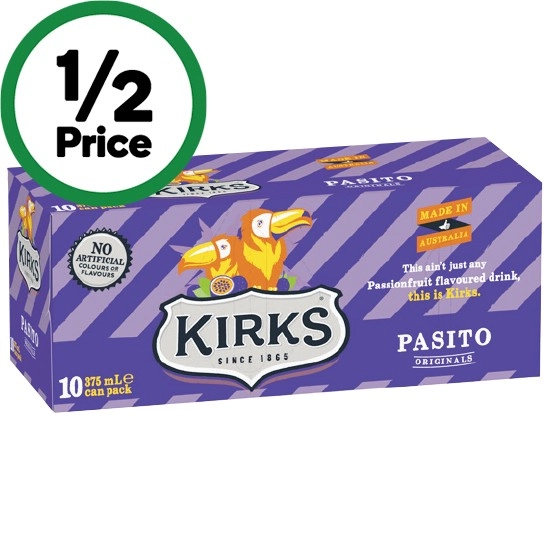 Kirks Soft Drink Can Varieties 10 x 375ml