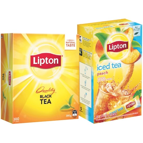 Lipton Black Tea Pk 100 or Lipton Iced Tea Sachets Pk 20