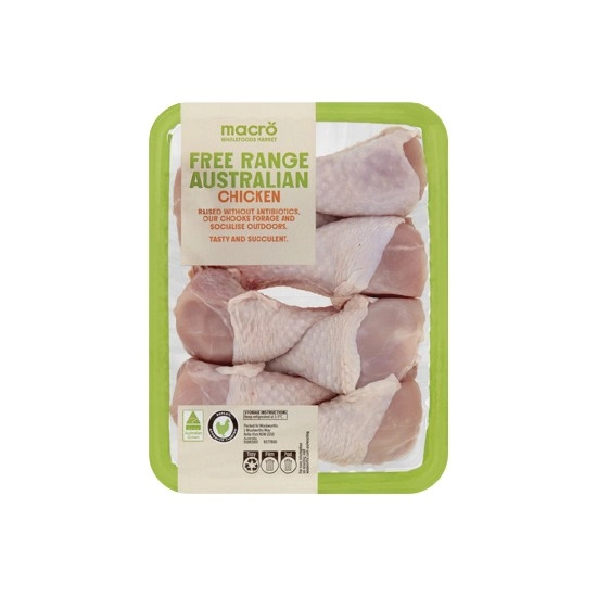 Macro Free Range Australian RSPCA Approved Chicken Drumsticks Bulk Tray